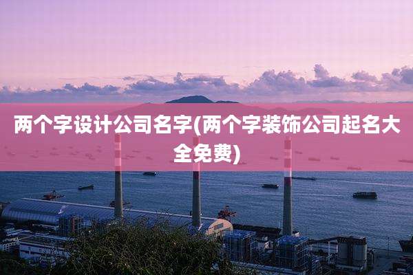 两个字设计公司名字(两个字装饰公司起名大全免费)