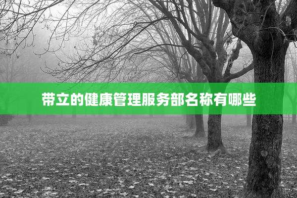 带立的健康管理服务部名称有哪些