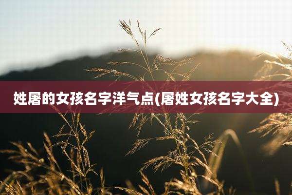 姓屠的女孩名字洋气点(屠姓女孩名字大全)