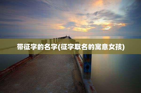 带征字的名字(征字取名的寓意女孩)