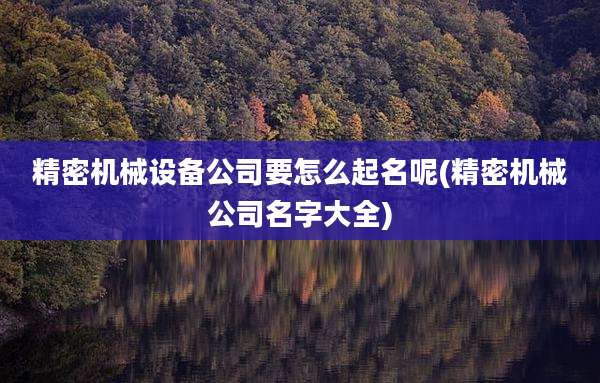 精密机械设备公司要怎么起名呢(精密机械公司名字大全)
