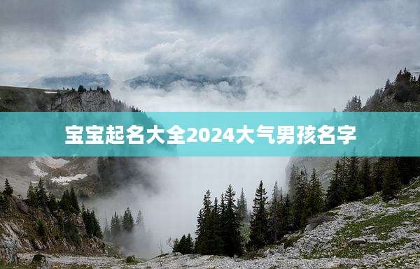宝宝起名大全2024大气男孩名字