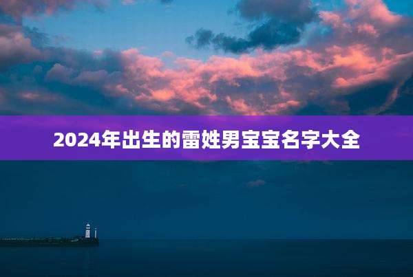 2024年出生的雷姓男宝宝名字大全