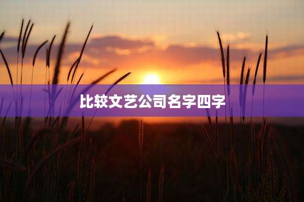 比较文艺公司名字四字