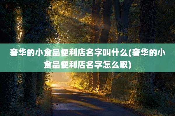 奢华的小食品便利店名字叫什么(奢华的小食品便利店名字怎么取)