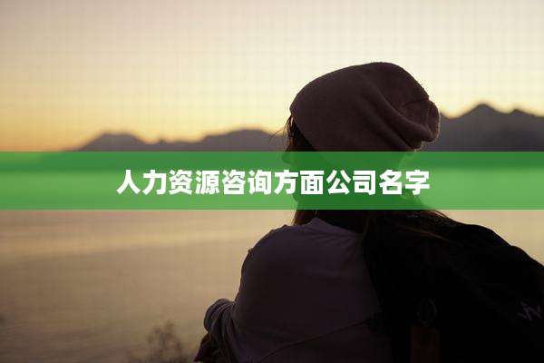 人力资源咨询方面公司名字