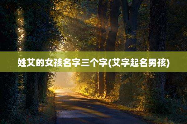 姓艾的女孩名字三个字(艾字起名男孩)