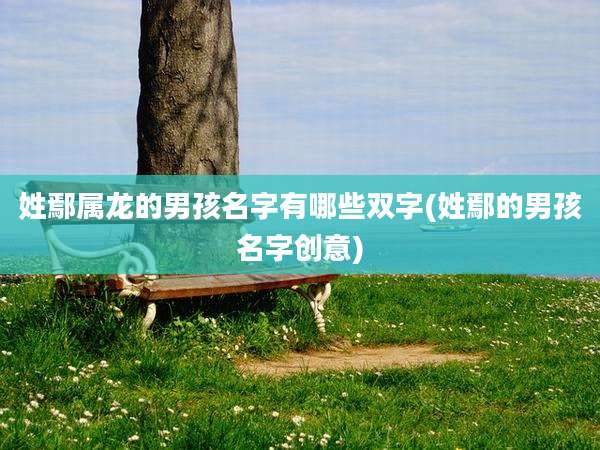 姓鄢属龙的男孩名字有哪些双字(姓鄢的男孩名字创意)