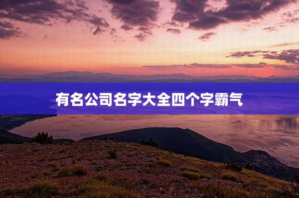有名公司名字大全四个字霸气