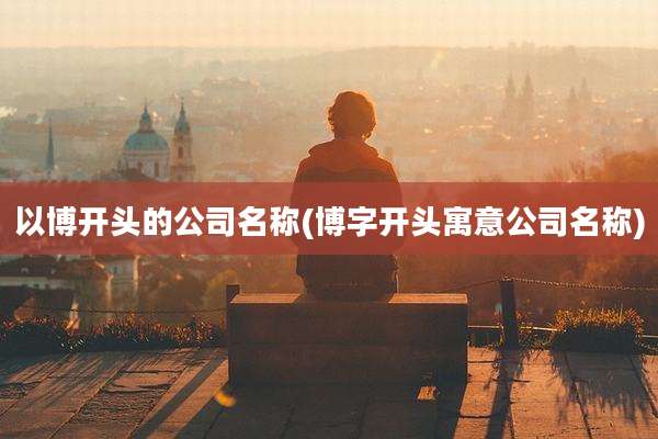 以博开头的公司名称(博字开头寓意公司名称)