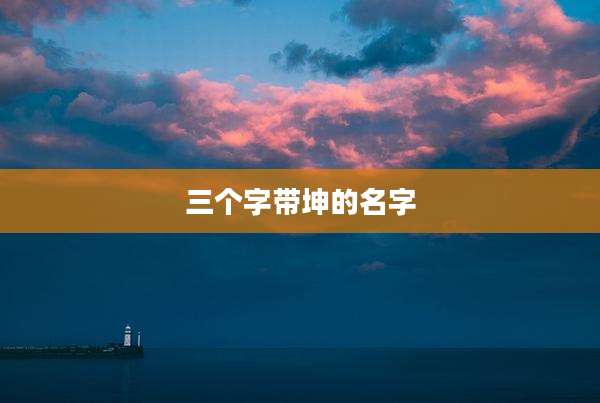 三个字带坤的名字