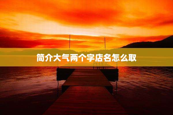 简介大气两个字店名怎么取