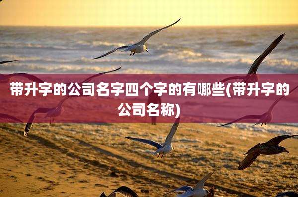带升字的公司名字四个字的有哪些(带升字的公司名称)