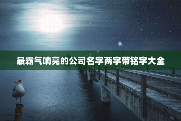 最霸气响亮的公司名字两字带铭字大全