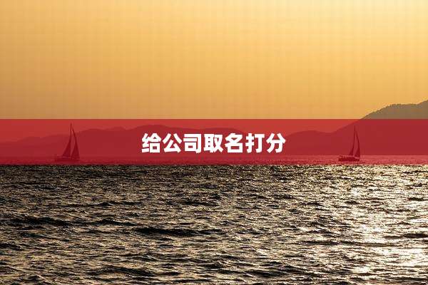 给公司取名打分