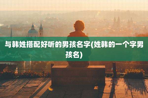 与韩姓搭配好听的男孩名字(姓韩的一个字男孩名)