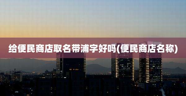 给便民商店取名带浦字好吗(便民商店名称)