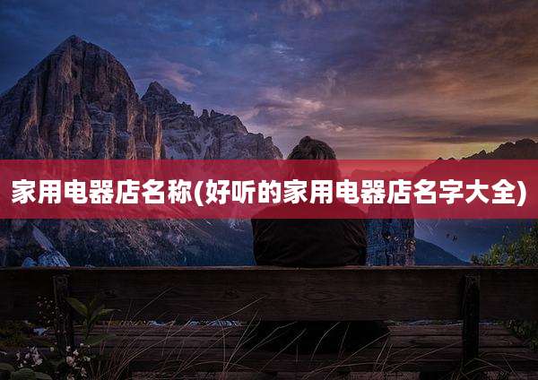 家用电器店名称(好听的家用电器店名字大全)