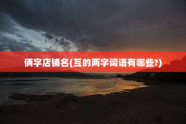 俩字店铺名(互的两字词语有哪些?)