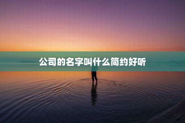 公司的名字叫什么简约好听