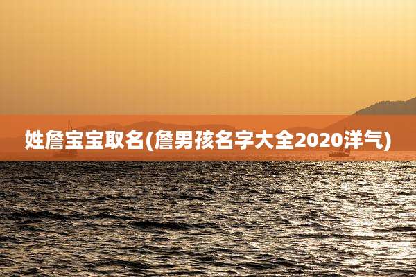 姓詹宝宝取名(詹男孩名字大全2020洋气)
