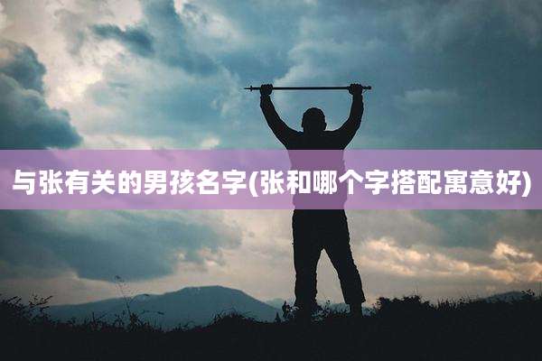 与张有关的男孩名字(张和哪个字搭配寓意好)