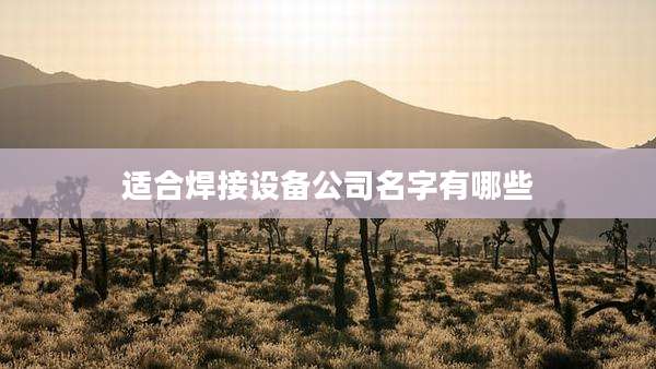 适合焊接设备公司名字有哪些