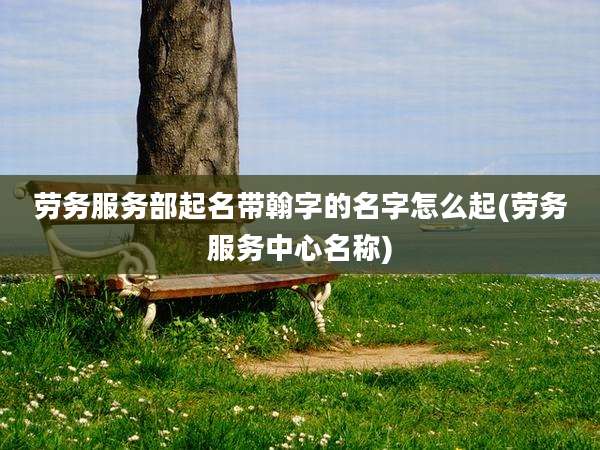 劳务服务部起名带翰字的名字怎么起(劳务服务中心名称)