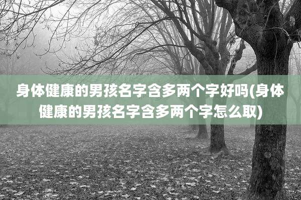 身体健康的男孩名字含多两个字好吗(身体健康的男孩名字含多两个字怎么取)