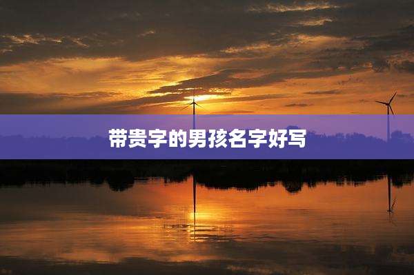 带贵字的男孩名字好写