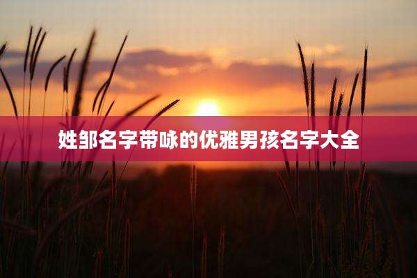 姓邹名字带咏的优雅男孩名字大全