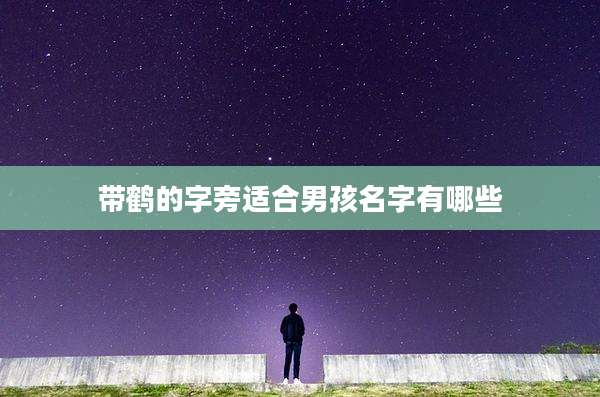 带鹤的字旁适合男孩名字有哪些