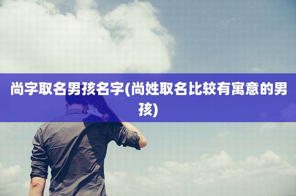 尚字取名男孩名字(尚姓取名比较有寓意的男孩)