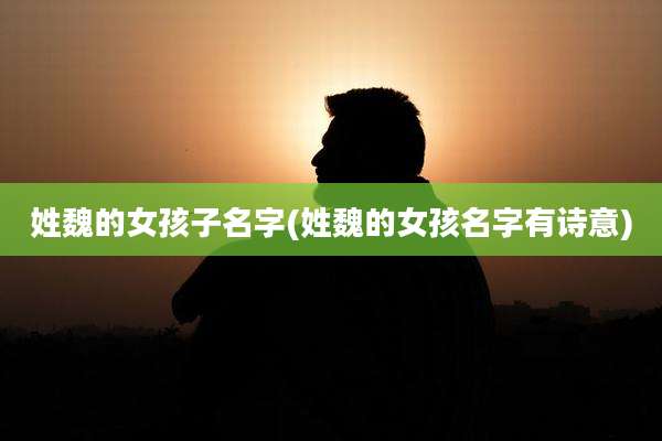 姓魏的女孩子名字(姓魏的女孩名字有诗意)