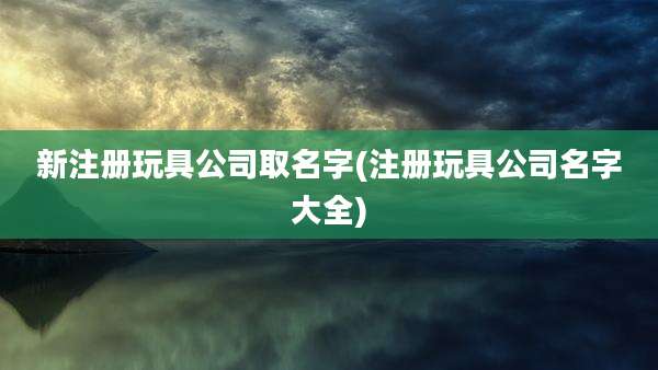 新注册玩具公司取名字(注册玩具公司名字大全)
