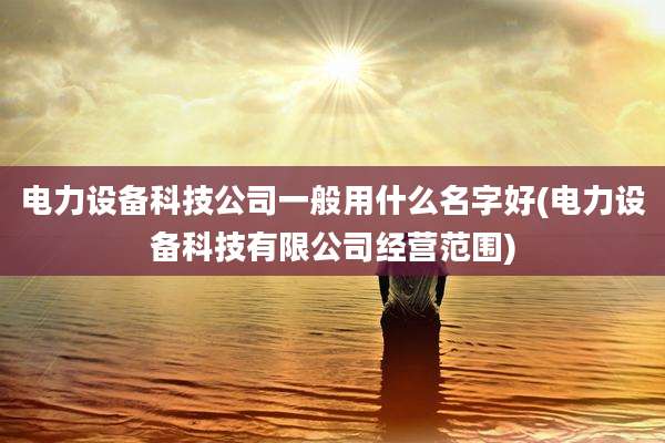 电力设备科技公司一般用什么名字好(电力设备科技有限公司经营范围)