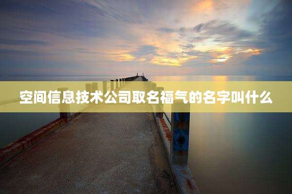 空间信息技术公司取名福气的名字叫什么