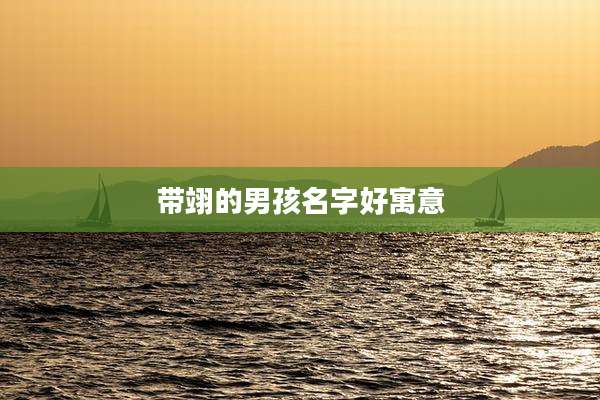 带翊的男孩名字好寓意