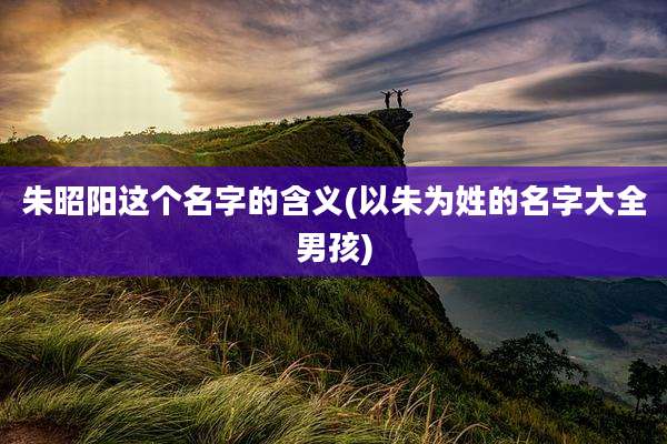 朱昭阳这个名字的含义(以朱为姓的名字大全男孩)