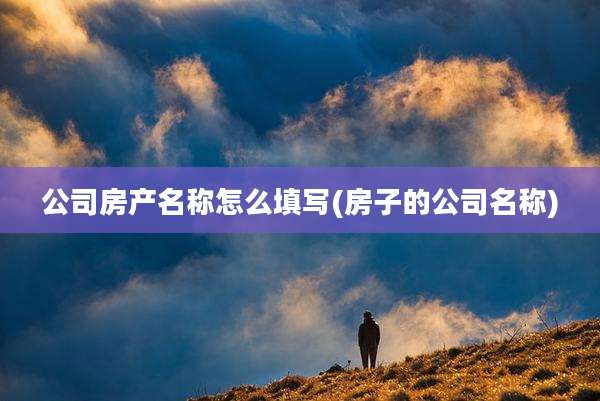 公司房产名称怎么填写(房子的公司名称)