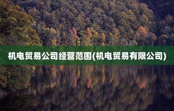 机电贸易公司经营范围(机电贸易有限公司)