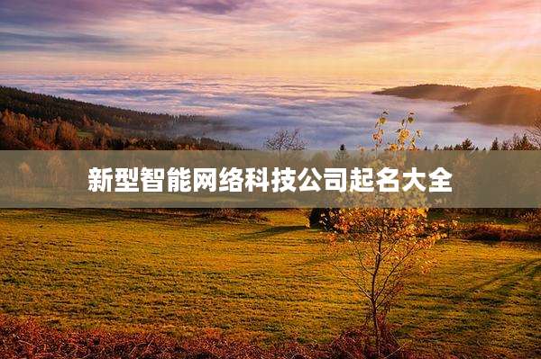 新型智能网络科技公司起名大全