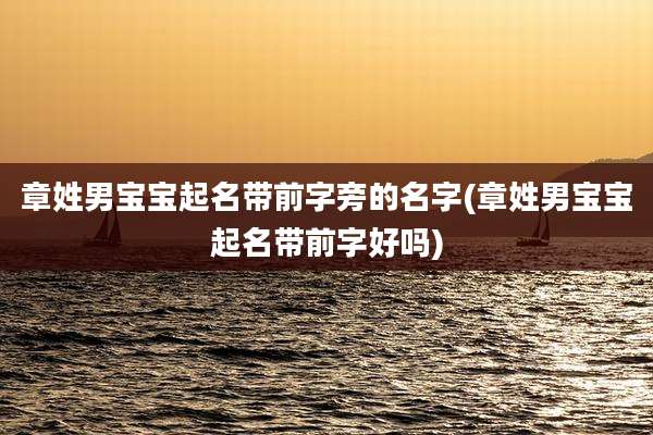 章姓男宝宝起名带前字旁的名字(章姓男宝宝起名带前字好吗)