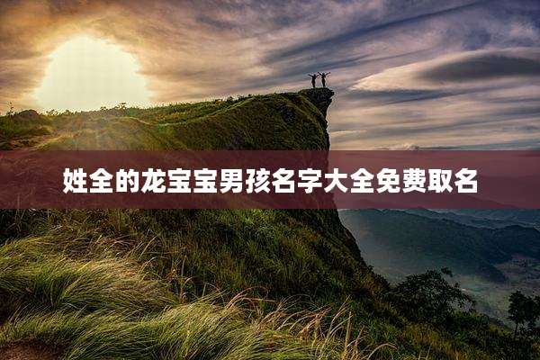 姓全的龙宝宝男孩名字大全免费取名