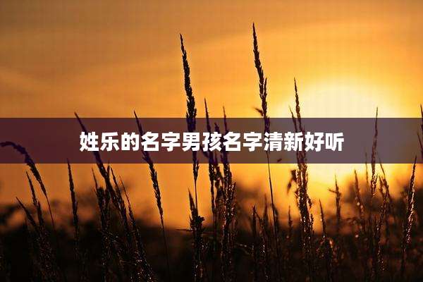 姓乐的名字男孩名字清新好听