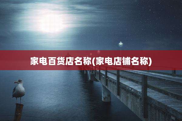 家电百货店名称(家电店铺名称)