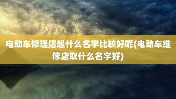 电动车修理店起什么名字比较好呢(电动车维修店取什么名字好)