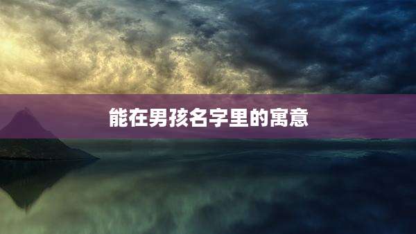 能在男孩名字里的寓意