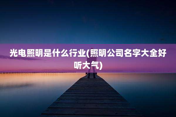 光电照明是什么行业(照明公司名字大全好听大气)