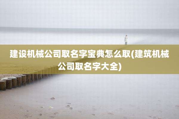 建设机械公司取名字宝典怎么取(建筑机械公司取名字大全)